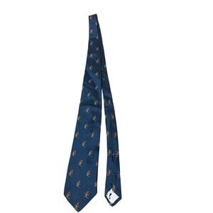 Allen Collins Tie Mens Navy Silk Skiing Skier Pattern Imported From England